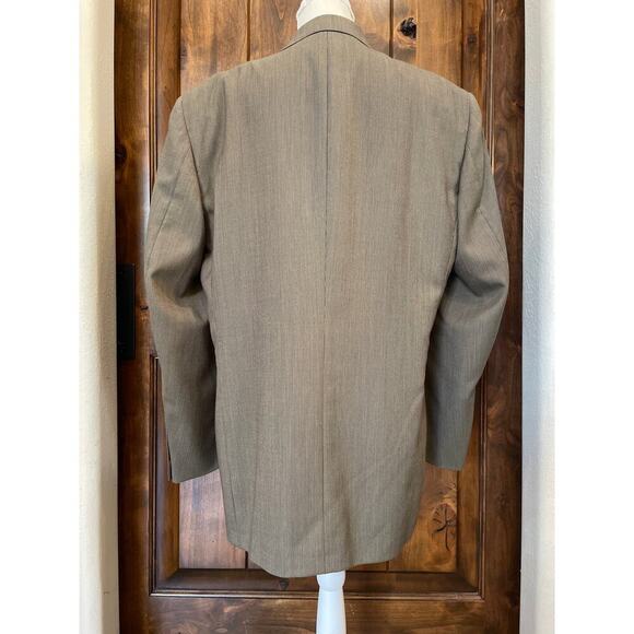 Vintage Monsieur by Givenchy 100% Worsted Wool Mens Blazer Jacket 44L Brown/Blk - Picture 4 of 11